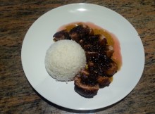 Duck Steak with honey ginger soy sauce