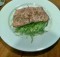 Salmon steak with snow pea salad